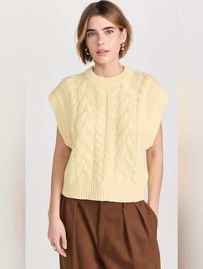 Lisa Yang Hayley Cashmere Vest, Lemon Sorbet, Size 1 (M)